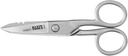 Klein Tools 2100- 9 rozsdamentes acél olló, készült USA, 5.25- Inch Free-Fall Handle Snips, Striping Notches, Non-Slip Serrated Blade