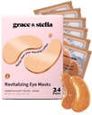 Anmut & Stella Koffein unter Augenaufnäher - Awakening Eye Patches für Puffy Eyes und Dark Circles - Unter Augenmaske Patches mit Niacinamid & Hyaluronsäure - Vegan, Cruelty-Free (Bronze, 24 Paare)