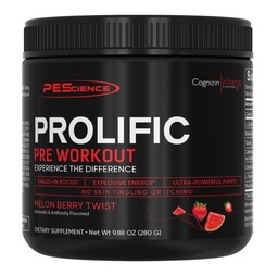 PESCIENCE termékeny preworkout por a férfiak és nők számára L-citrullin, nitrogén-oxid booster, Energy Powder & Nootropic for Focus - Előedzés Beta Alanine nélkül - 40 Scoops, Melon Berry Twist