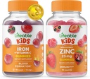 Életképes vas & C-vitamin Kids + Cink 50mg, Gumicukor Bundle - Nagy ízű, vitamin kiegészítés, glutén mentes, GMO mentes, rágható gumi