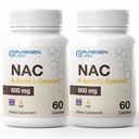 Puregen Labs N- Acetil- L- Cystein (NAC) 600mg, Supports Immune, Respiratory, Life Health, NAC 600 mg, Potent Antioxidant Support, Free-gyökök, Easy to Absorb - Összesen 120 Veggie kapszula