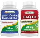 Legjobb Naturals Acetyl L- karnitin és Alpha Lipoic Acid 750 mg & CoQ10 600 mg