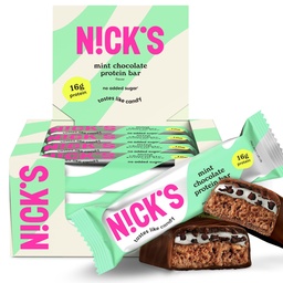 Nick menta csokoládé fehérje bárok - 12- Count Box A124; Magas fehérje, Alacsony kalóriák, Alacsony szénhidrát, Keto Friendly, Nincs hozzáadott cukor