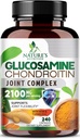 Glucosamine Chondroitin MSM 2100mg Complex - Joint Support Supplement for Joint Mobility & Comfort For Men and Women with Turmeric & Boswellia, Triple Strength Glucosamine Supplements - 240 kapszula