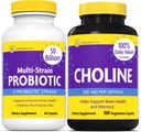 InnovixLabs Kolin & Multi probiotikus bundle kolin bitartarát 550mg (100 kapszula) Multi Strain probiotikumok (60 kapszula). Támogatja a memóriát, a hangulatot, az agy egészségét és a kognitív fokozatot.