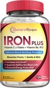 Doctor's Recipes Iron Supplement für Damen - Sanftes Eisenbisglycinat mit Vitamin C, B6, Folate & B12 - Non-Constipating & Stomach Friendly Iron Pills for Blood & Energy Support, 120 Vegan Caps