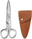 LIVINGO 5-1 / 5 Inch Heavy Duty Electrician Scolor, Professional Fororged Stainless Steel Electrical Shears with Notches for Industrial Stripp, Cutting Telecom Cable, Wire