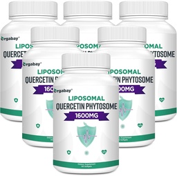 Orgabay Liposomal Quercetin Phytosome 1600 mg, Bromelain 200mg, Cink 30mg, C-vitamin Turmeric 40 mg, Legnagyobb abszorpció, Quercetin Complex, 360 Softgels
