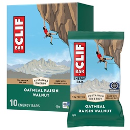 CLIF BAR - Energy Protein Bárok - Zabkása Dió - Szerves zab - Energy Bárok - Nem GMO - (10 csomag)