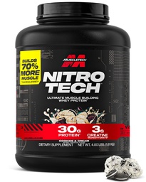 Muscletech Whey Protein Powder (Cookie & Cream, 4 Pound) - Nitro- Tech Ultimate Muscle Building Formula with Whey Protein Isolate - 30g Protein, 3g Creatine & 6,8 g BCAA - Packaging May Vary