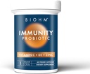 BIOHM immunitási probiotikum C-vitaminnal, D3 & Cink-mel, 1 milliárd CFU-val (60 kapszula) Napi probiotikumok nők és férfiak számára, Emésztési Egészség és Immuntámogatás, Vegán, gluténmentes és nem-GMO