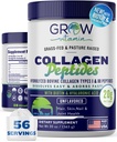 Collagen Peptides Powder 20g Hyaluronic Acid & Biotin - Flavoled Grass Fed Collagen Powder with Hydrolized Type I & III Collagen Supplements - Hair, Nail, Skin & Joint Support - 56 Servings