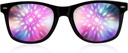GloFX Black Frame Halo Diffraction Glass - Laser Etched for Halo Light Effects, Tartós és Rugalmas Rave & Festivals