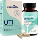 Checklable ® Húgyúti Tract fertőzés szűrőcsíkok (3ct) és ellenőrizhető D- Mannose UTI kiegészítők (60ct) Combo Pack