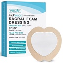 MedVance TM Silicone - Sacral Bordered Silicone Adhesive Found Dressing, Bed Sore Treatment Bandage for Sacrum, Méret 9 "x 9" (6.1 "Pad x 6.6" Pad), Box of 5 dressings