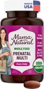 Mama Natural Organic Prenatal Vitamine für Frauen Vegan (30 Servierungen) | Ein Tag Prenatal Vitamine für schwangere Frauen | Nahrungsmittelbasiert, Non-GMO & Glutenfrei - Pre Natal Multivitamin with Folate