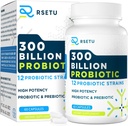 Probiotikumok nőknek: 300 milliárd CFU Probiotic High Potency + 12 Strains Organic Probiotics with Prebiotics, Napi probiotikumok Digesztikum, Nyál, Immun and Bloating Health, 60 kapszula