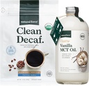 Natural Force Organic Clean Coffee + Creamy Vanilla MCT Oil Bundle - Ízesített MCT Creamer & Mold & Mycotoxin Free Coffee - Non-GMO, Keto, Paleo és Vegan - 12 Oz Bag és 16 Oz üveg