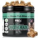 Pet Chef Meow Bites: Premium Pro & Prebiotic Digestion Cat Treats - Javítás Digestion - Jobb barna Fortiflora probiotikumok macskáknak - Megállítja a macska hányás minden korban