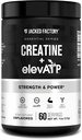 Jacked Factory Creatine + ElevATP - Creatine Monohidrát Powder for Muscle Growth, Fokozott Erő, Fokozott Energy Output, az ElevatP for Standing Energy & Endurance - 60 Servings, Ízesítetlen