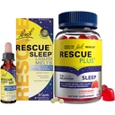RESCUE éjszakai alvássegítő köteg, 3Pk - Bach Alvó Kölykök csepegtető, 10 ml Alvó folyadék olvadék, 28Ct Plus Alvó gumik 5 mg Melatonin / adag, 60Ct