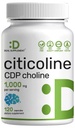 Citicoline CDP kolin, 1000 mg Per Serving, 120 kapszula - extra erős kolin kiegészítők - Nootropic B vitamin tulajdonságok - Promotes Brain Health, Memory, & Fókusz - Non-GMO