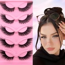 Fox Eye Wispy Eyelhams 20mm Hosszú Cat-Eye Lashes Angel Wing Lashes Faux Mink False Eyelash Natural Look 5 Pairs Pack