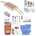Anatómia Lab Venipuncture Practice Kit viselhető Simulation Arm Pad Model IV + kiegészítő injektálási képesség készletek Kit klinikai ápolási képzés, 65 darab Bundle