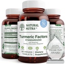 Natürliche Nutra Kurkuma Curcumin mit 95% Curcuminoide Extrakt Ergänzung mit Rosmarin für Gehirngesundheit, verbessert Gedächtnis und verbessert Konzentration, Verbessern Verdauung 350 mg, 30 Vegan Tabletten