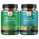 Herbal Laxative kapszula, probiotikumok és májtisztító detoxikum és javítási képlet - természetes colon méregtelenítő tápszer rendszer - gyógynövény májfenntartó kiegészítés tejbogár
