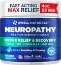 Owell Naturals Neuropathy Nerve Relief Cream, Maximális Erő, Zsírmentes, Természetes Összetevők Arnica, Aloe Vera, MSM, B6 vitamin a láb, kéz, láb, láb diszkomfort, 4 Fl Oz (1-es csomag)