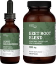 Earth Harmony Liquid Chlorophyll & Beet Root Powder & Juice Blend - 2 Fl Oz & 120 kapszula