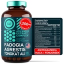 Fadogia Agrestis és Tongkat Ali Supplement - 600mg Fadogia Agrestis for Men, 500mg Longjack Tongkat Ali, Ashwagandha Maca Fenugreek Complex - Izomerő, Energia, Hangerő - 120 kapszula