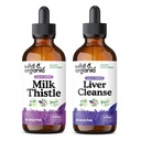 Wild & Organic Milk Thistle Tinkture 4 fl oz & Máj tisztítás Tinktúra 4 fl oz