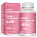 Liposzómás Glutathion Softgels 1500MG, Csökkentett glutation kiegészítés C-vitaminnal, Jobb abszorpció, Nem-GMO Erőteljes Antioxidáns egészséges öregedésre, Detox, Immune Health, 60 Softgels
