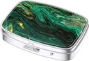 Nipichsha Pill Box, Kis Pill Case Purse & Pocket, Cute Travel Medicine Organizer, Hordozható Medicine Container Holder to Hold Vitamins, Medication, Fish Oil & Supplement, Green Ocean Marble