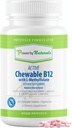 Power By Naturals Active Chewable Methiled B12 L-metil folsav kiegészítés nők és férfiak, Cherry Flavor, 60 tabletta