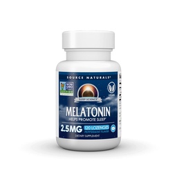 Source Naturals Sleep Science Melatonin, Helps Promote Sleep * - NONGMO Valided - 2.5mg - 120 Peppermint Lozenges
