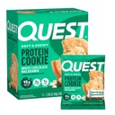 Quest Nutrition Fehér csokoládé Macadamia Protein Cookie, 15g fehérje, 1g cukor, 2g Net szénhidrát, Keto Friendly, Magas fehérje, Alacsony szénhidrát; 4 gróf