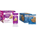 Quest Nutrition Frosted Cookie Twin Pack Szülinapi torta 1g Sugar 10g Protein 2g Net Carbs Gluten Free 8 Count & Chocolate Chip Protein Cookie 12 Count