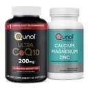 Qunol CoQ10 200mg Softgels, Ultra High Absorption Coenzim Q10 kiegészítők - 2 hónap ellátás - 60 Count Magnézium 3 1 tabletta kalcium, Magnézium & Cink, 270 Count