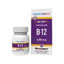 Superior Source No Shot B- 12 Cianokobalamin 5000 mcg - B- 12 vitamin az energiatermelés támogatására, Brain Health & General Wellness - Nyelvalatti tabletta - 100 feloldható tabletta