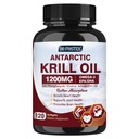 Krill Oil 1200mg, Antarktisz Krill Omega 3 Kiegészítés EPA, DHA Astaxantin & foszfolipidek szív & agy & közös egészség, Nincs halas utóíz, 120 Softgels (60 szerváció)