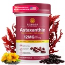 Astaxantin 12mg - természetes asztaxantin a Haematococcus Pluvialis-ból, tripla hatáserősségű antioxidáns kiegészítés a szembe, bőrre, ízületi és immunszupportív (120 Count 1)