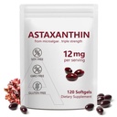 Astaxantin 12mg, 120 Softgels, 4 hónap ellátás, Premium Astaxantin Antioxidáns kiegészítők antioxidáns tevékenység, Támogatja a szem, Immunrendszer, Ízület, Bőregészség, Belső körforgás