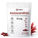 Premium Astaxantin 12mg E-vitamin antioxidáns kiegészítés - 120 Softgels, 4 hónapos ellátás, mikroalgák forrása, Támogatja a bőr, szem és ízületi egészség, nem-GMO, glutén és szója mentes