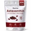 Rovina Astaxantin 12 mg Softgels, Antioxidáns kiegészítés a napi Wellness, Immunrendszeri, Szem- és Bőrvédő, Közös, Belső körforgás, Non-GMO, Gluten Free - 200 Softgels (1)