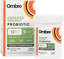 Ombre Endless Energy probiotikus kiegészítés, Támogatja a Natural Energy Production, Memory, Focus & Gut Health, 12 Billion CFU, Shelf- Stable, 30 Servings