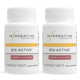 Integrált terápiák B- 12 Aktív, B12- vitamin, Támogató idegműködés *, Cherry Flavoled, 30 rágótabletta - 2 csomag