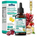 Liposomal Astaxanthin 24mg Flüssigkeitstropfen, 11-in-1 Antioxidans mit MCT-Öl, Lycopin & Bio Kokosöl, Frische Mikroalgenquelle, unterstützt Augenhaut Gelenkgesundheit für Frauen & Männer, Zitronenschlamm